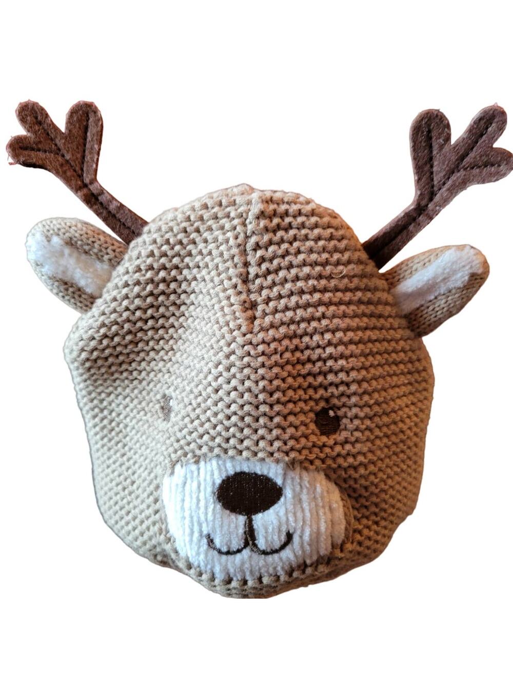 CARTER'S Knit Reindeer Hat Beanie 12-24 mo Soft Fabric Lining